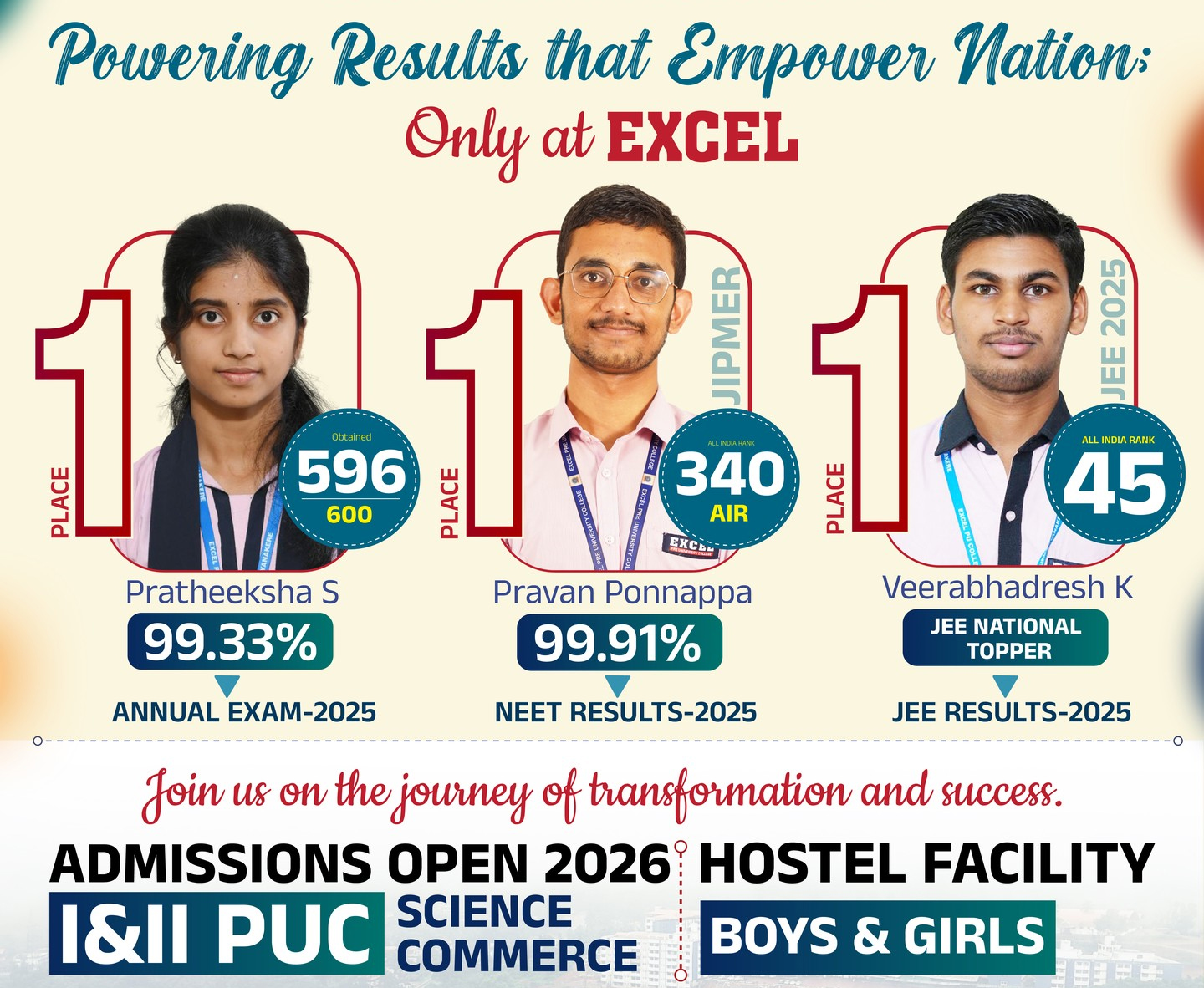 Benefits of Joining Excel PU College, for PU Science with NEET, JEE, COMEDK, and CET Preparation for a Better Future